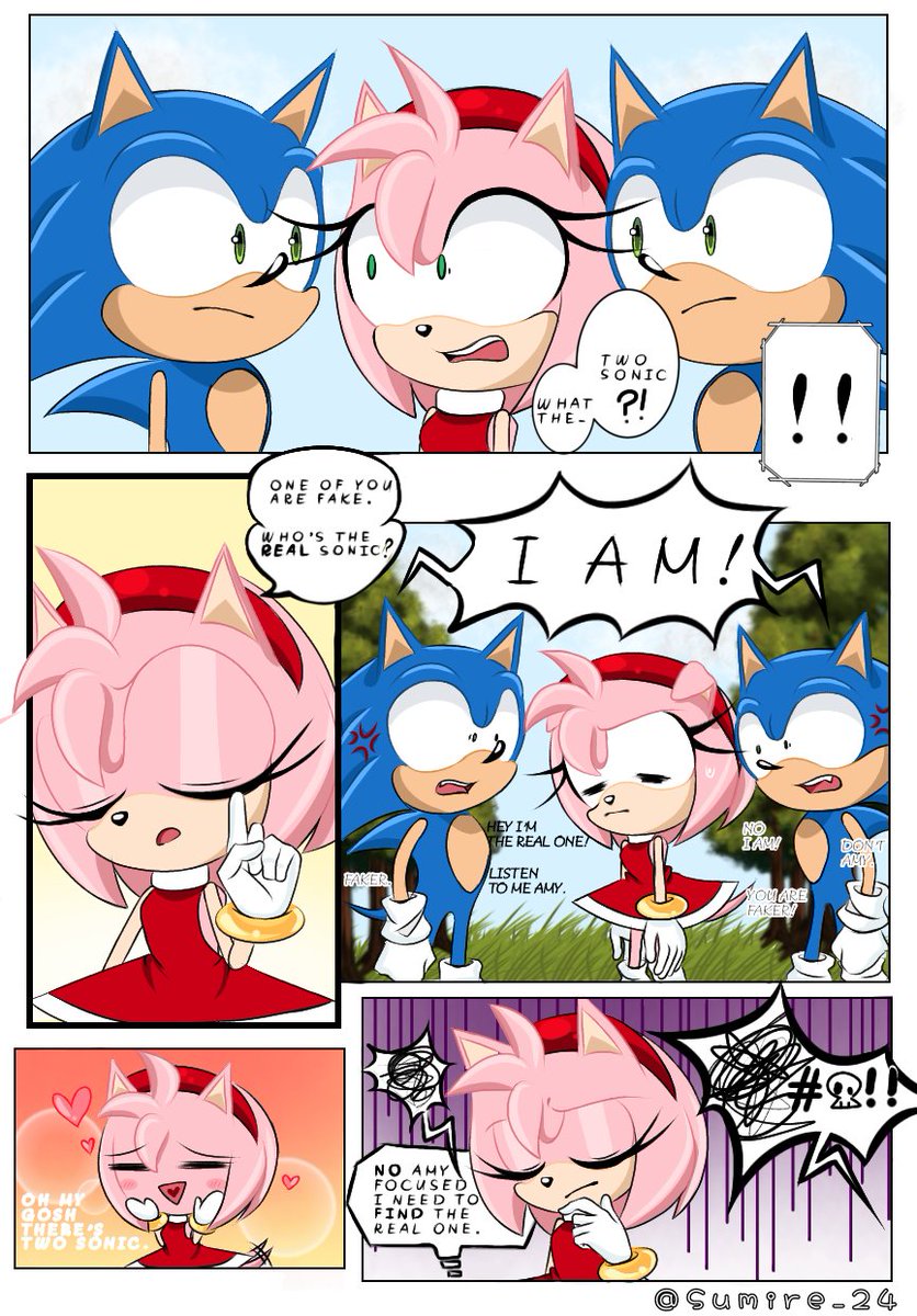 sumire2411_24's tweet photo. Here's the comic you been waiting all :))💜

"SHE'S JUST A FRIEND."
Comic by:@Sumire24 

I HOPE I get 1000+ likes I been drawings this for days/HOURS.
#SonAmy #SonicTheHedeghog 
#AmyRose https://t.co/DiUbwFv9Qg
