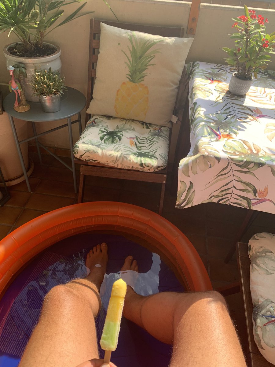 Mr_JCS_'s tweet photo. sunday vibes #summervibes #theysaiditshouldrainandgettingcold #bawü #littlepool #popsical #pineapple #flamingo #plantschbecken #balconyvibes https://t.co/ZJVzqtsHwr