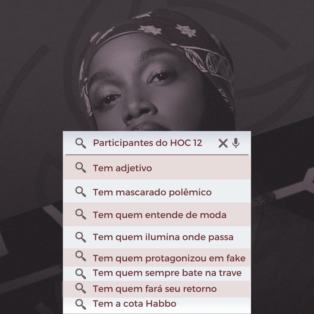 oficialhoc's tweet photo. 🔎 Dicas dos participantes da 12° edição do House Of Challenges 🔍

Quais são os seus palpites? Hoje a partir de 17h é dia de conhecer esse super elenco! https://t.co/5YgFKPWTiI