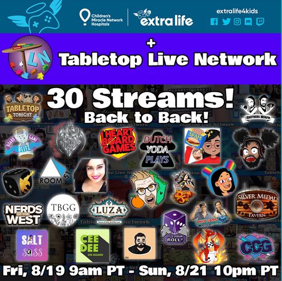 RollingWithRoc's tweet photo. Today is the day friends!! @ExtraLife4Kids #tabletopappreciationweekend 11pm EDT https://t.co/BHLqoETDs8 Donate here: https://t.co/joJTntJDn9 to help me eat silly & spicy things & win lots of prizes. @TheMeepsStore @luckyduckgames @Insideupgames @TabletopLiveNet #boardgames https://t.co/y8lfRNGjOk