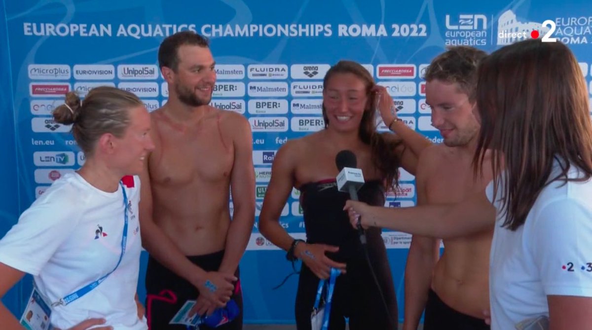 MR.CARTER (@nelsoncarterjr) on Twitter photo CE - 🏊♀️ 4X1250M 🏊♂️ 
🥇 Italie 🇮🇹 59:43.1 
(Bruni, Taddeuci, Paltrinieri, Acerenza) 
🥈 Hongrie 🇭🇺 59:53.9
(Rohacs, Olasz, Betlehem, Rasovszky) 
🥉 France 🇫🇷 1:00:08.3 
(Catteau, Muller, Reymond, Fontaine) 
#Rome2022 #LENRoma2022 CE - 🏊♀️ 4X1250M 🏊♂️ 
🥇 Italie 🇮🇹 59:43.1 
(Bruni, Taddeuci, Paltrinieri, Acerenza) 
🥈 Hongrie 🇭🇺 59:53.9
(Rohacs, Olasz, Betlehem, Rasovszky) 
🥉 France 🇫🇷 1:00:08.3 
(Catteau, Muller, Reymond, Fontaine) 
#Rome2022 #LENRoma2022