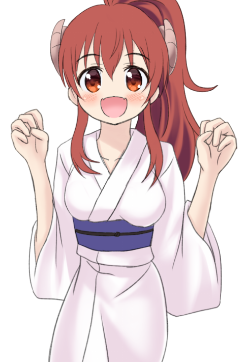吉田優子 「#毎日絵を描きたい   (151日連続)浴衣シャミ子ちゃん塗り途中。そろそろ寝な」|蒼野リマキ@お絵描き㌠のイラスト