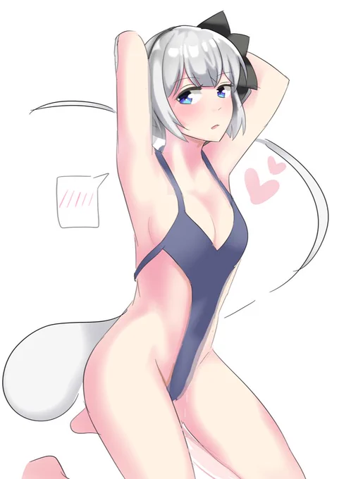 ちょっと大人っぽい妖夢!
明日も同じ水着で描きます。おやすみょん〜 