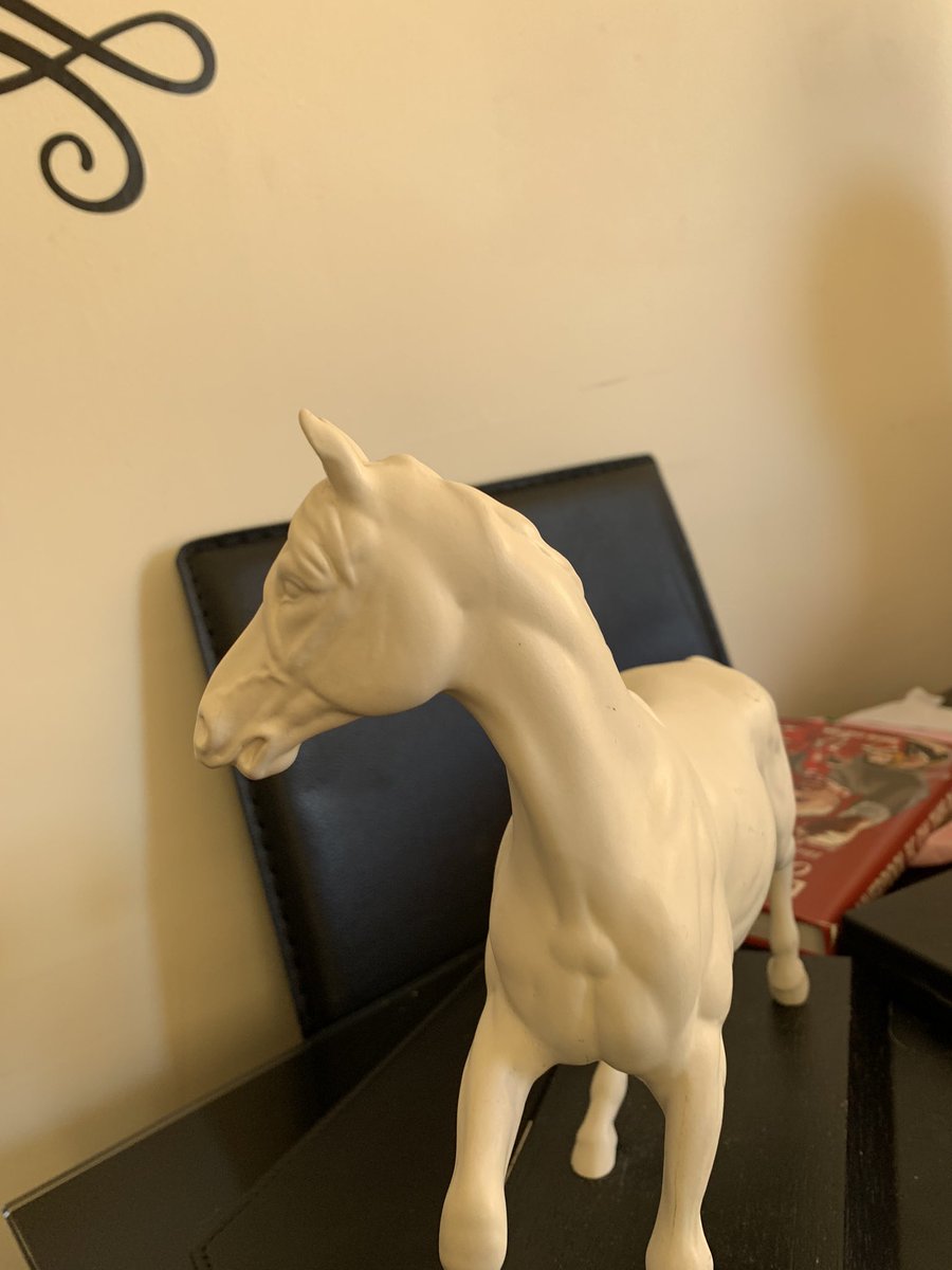 I scored this porcelain horse at a boot sale , I had too , The Andalusian , I know it’s not exactly the same but who knows? A touch of paint , a name ❗️ the horse with no name #MetalGearSolid3 #MetalGearSolid