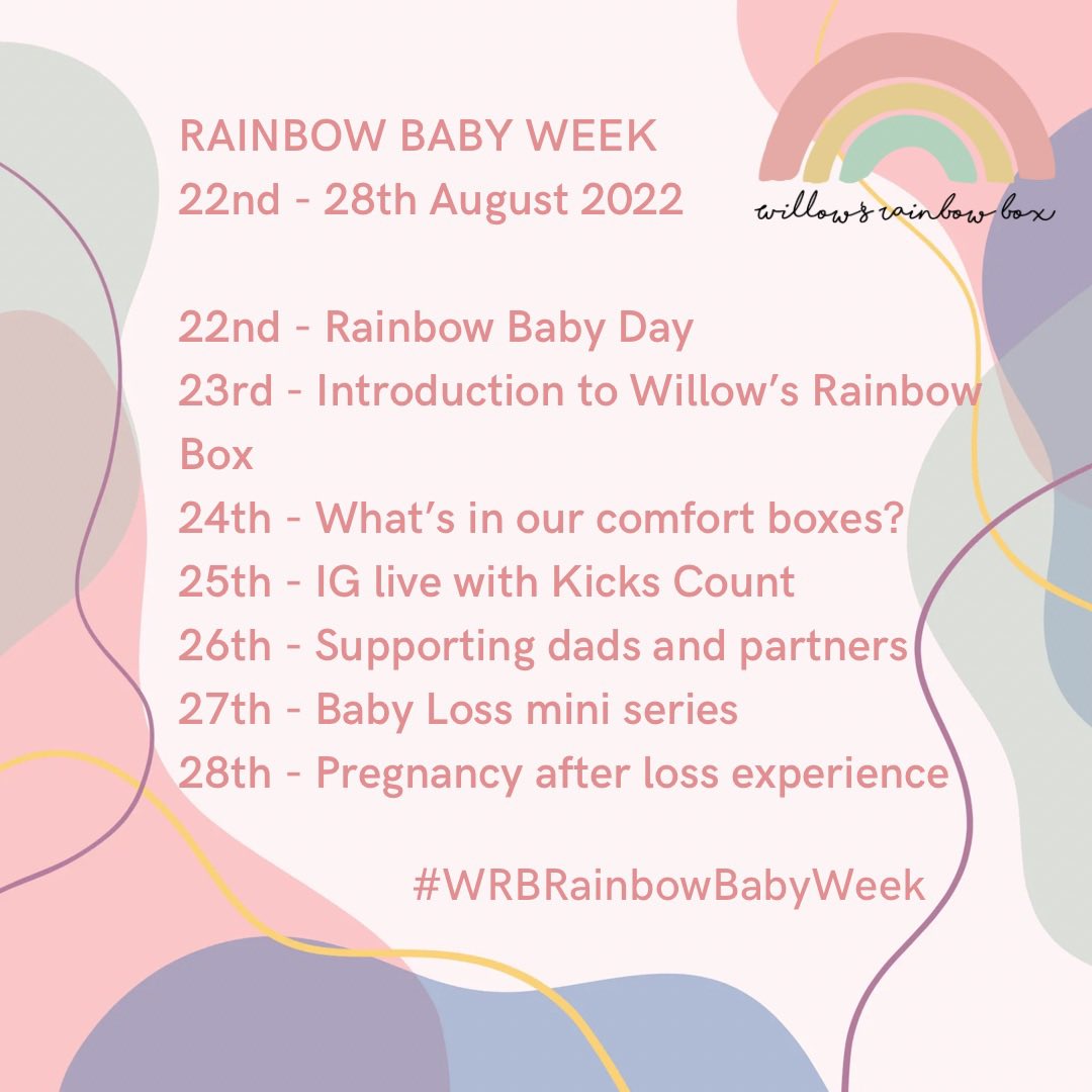 Coming up this week. We can’t wait to host our first #WRBRainbowBabyWeek
