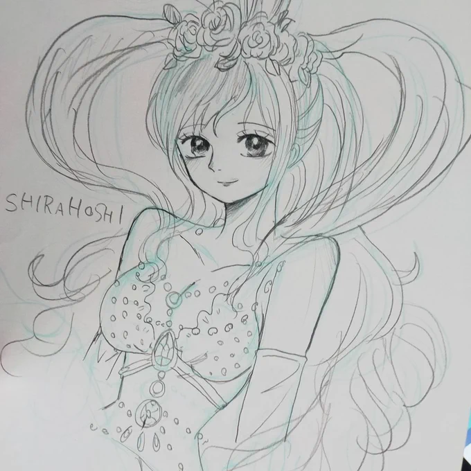 母と弟のリクエスト描いてるラフ 