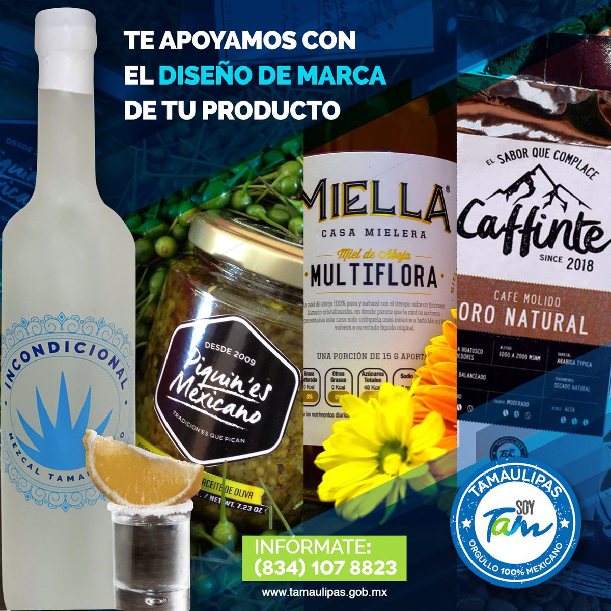 ¿Necesitas apoyo para el diseño y registro de tu marca?

El <a href="/gobtam/">Gobierno Tamaulipas</a> a través de la @SDETamaulipas impulsa el programa #HechoenTam, apoyando a los emprendedores de nuestro estado a promover sus productos en #Tamaulipas y más allá.

Inscríbete al: 834 107 8823
sde@tamaulipas.gob.mx