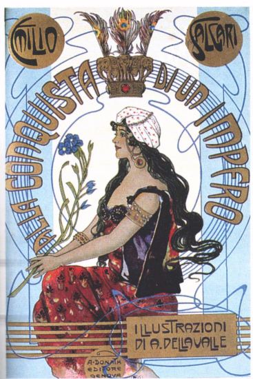 E_Salgari_it's tweet photo. E' passato un altro anno e siamo ancora qua per partire alla conquista di nuove avventure con Emilio Salgari.
Buon compleanno, Capitano :-) 

Nella foto, la copertina del romanzo 'Alla conquista di un impero', Donath editore, Genova, 1907. https://t.co/JTvomz194i