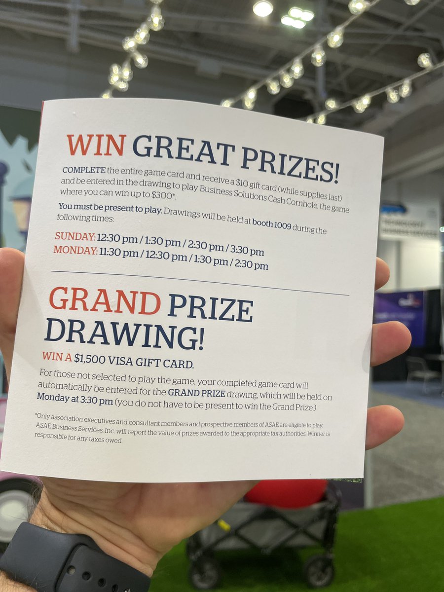 CoreAuthentic's tweet image. Game on #asae22  

Stop by booth 1009 for our BLOCK PARTY and a chance to play Business Solutions Corn Hole! First game happens at 12:30pm. Come for the fun, the connections, the prizes, and the solutions!