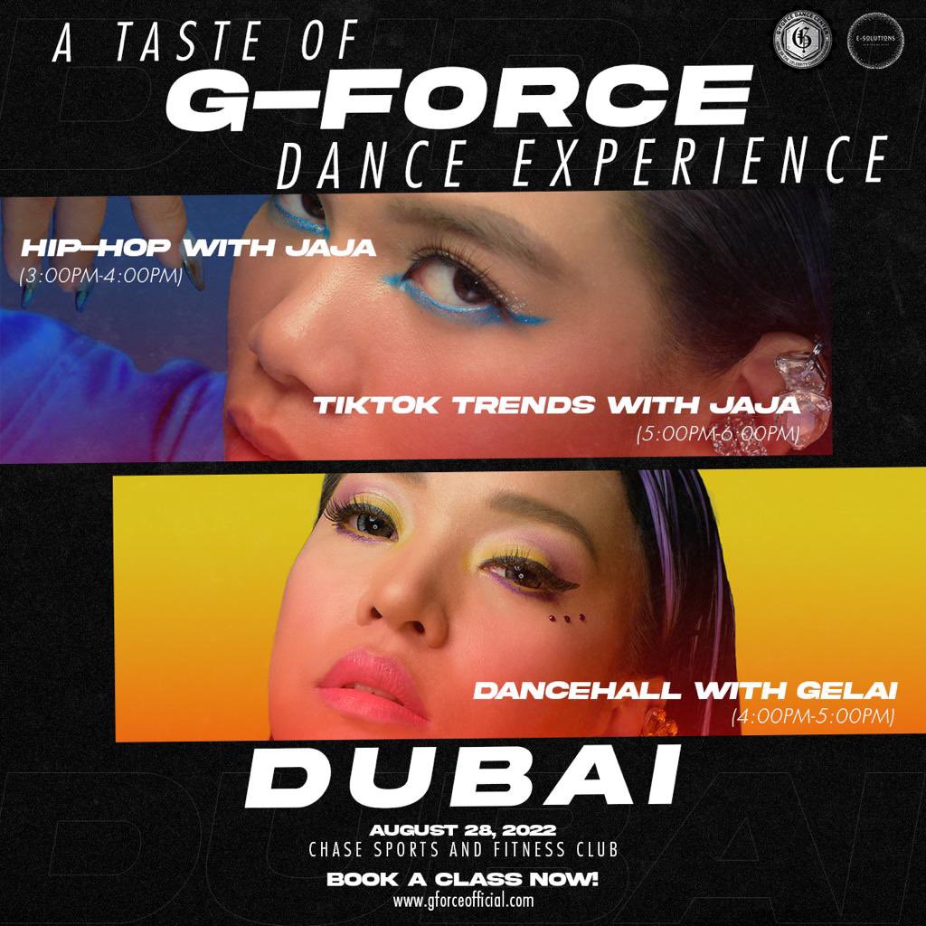 Two of the BEST GFORCE Celebrity Teachers are flying to Dubai for a taste of GFORCE DANCE EXPERIENCE! 😉

<a href="/jajadapatsyyy/">jaja</a> <a href="/GFORCE_geLai/">gelai aguzar</a> 

This is just a TEASER for U Dubai! So, get ready to MOVE!
BOOK YOUR CLASS NOW.
Visit us on gforceofficial.com 

#GForceProject2022DUBAI