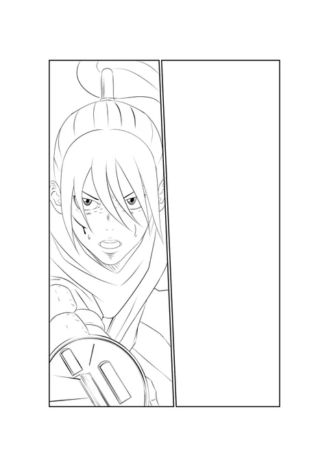 描き慣れていくと、顔が変わってしまう事も、ままあります😅その為顔を他のコマと合わせるために少し修正してみました。比べると少しまろやかになったのかなと思います😃 後髪の毛はベタにした時の重さ対策で少し変更しております。 #漫画家志望さんと繋がりたい #絵描きさんと繫がりたい #ART