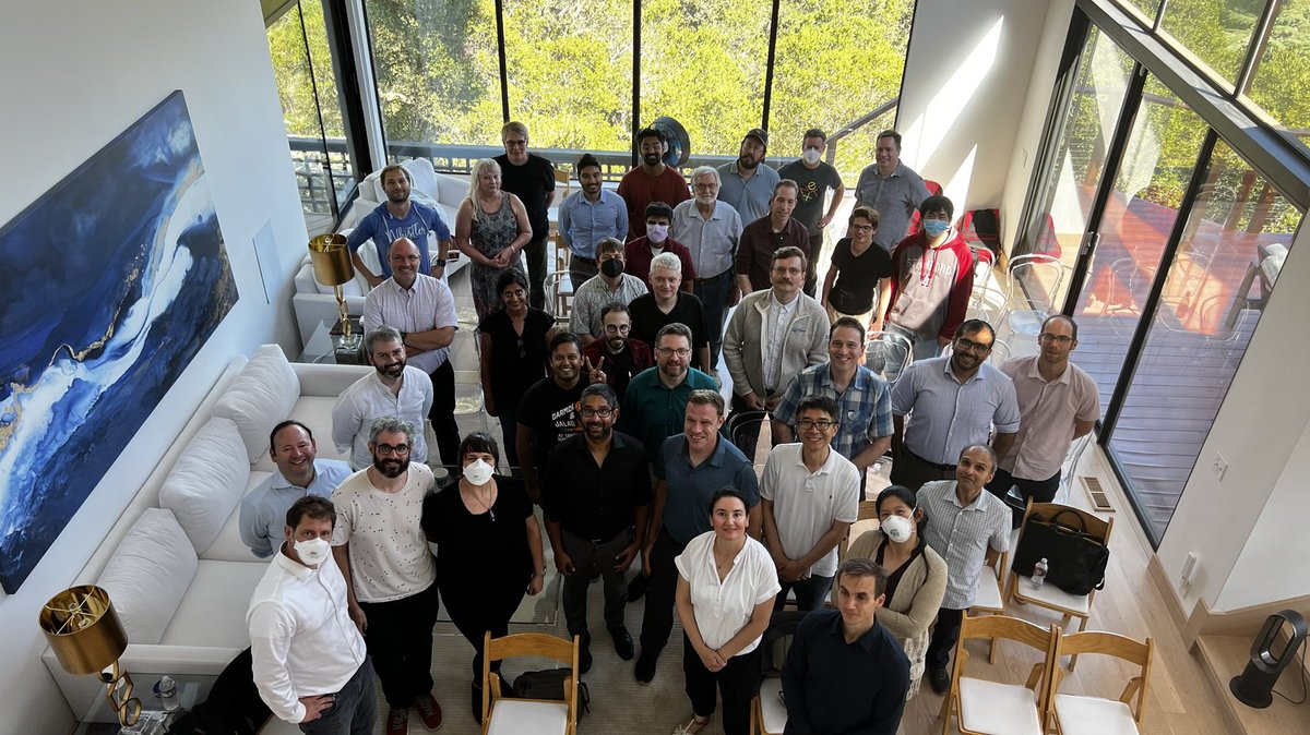 vijaypande's tweet image. It was wonderful hosting the @foldingathome &amp;amp; @PandeLab reunion, seeing old friends and colleagues.  It was striking to see how many have worked with each other after leaving the lab.  Thanks to @guha and @drGregBowman for organizing!