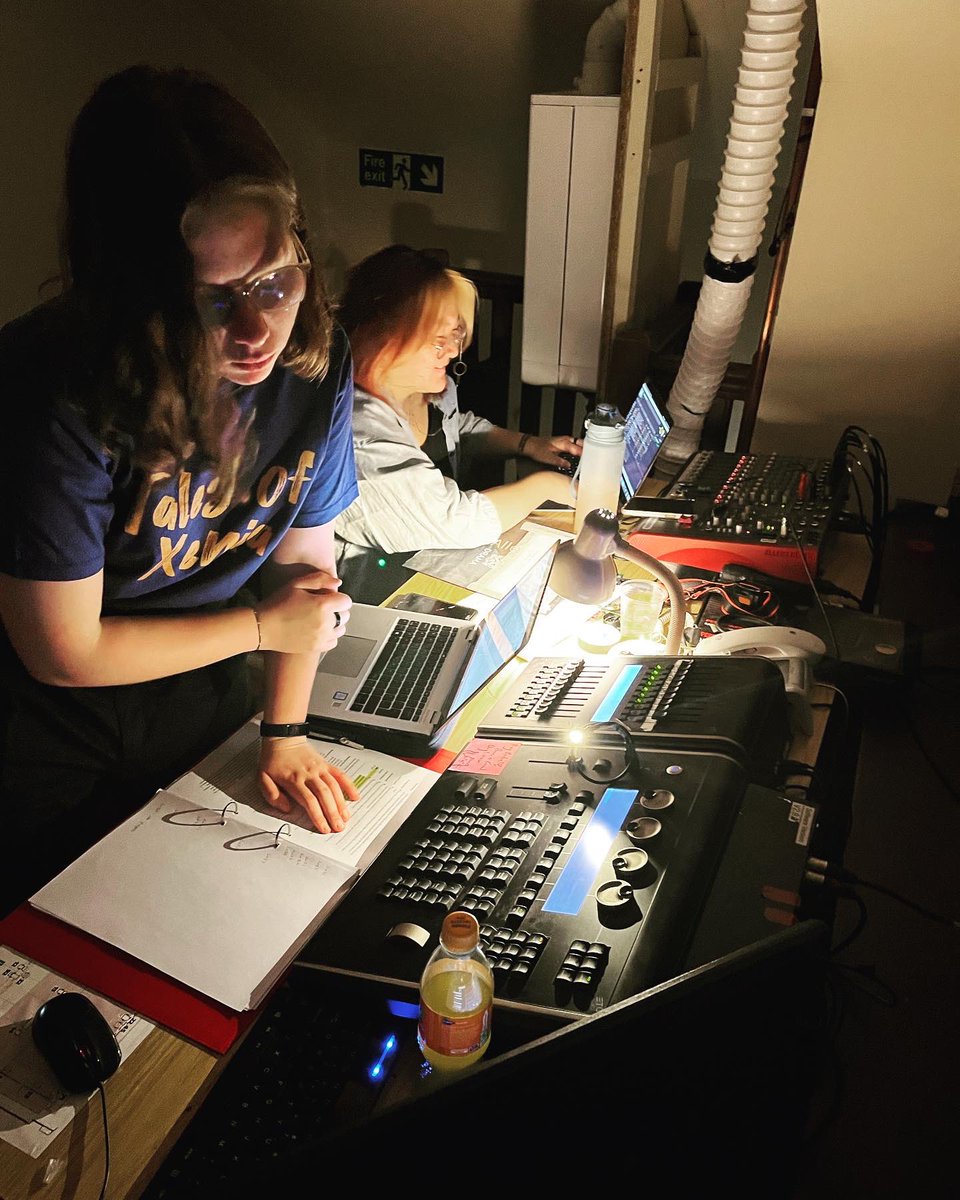 Elite Bear Pit tech team programming g like fiends in preparation for our two shows opening tomorrow <a href="/Cvenues/">C ARTS | C venues</a> #howtobelost #talesofxenia res.cthearts.com/event/34:3691/ and res.cthearts.com/event/34:3706/