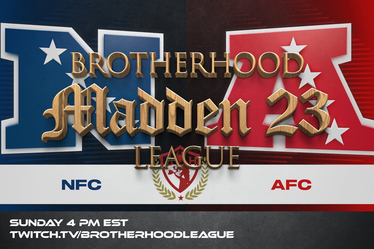 BrotherhoodLG's tweet photo. Once Again Its On!!! BHFL Madden 23 season kicks off today at 4 PM EST. We'll be talking to the team Owners, Preseason favorites and other predictions
#MaddenNFL23 @leaguecrawler #NFL https://t.co/8qciXZsT2J