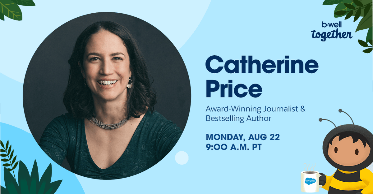 salesforcejobs's tweet photo. A lot of us probably spend much of our time looking at screens – whether for work, fun, or both.

Tomorrow, @Catherine_Price – Journalist, Author, and Founder of @ScreenLifeBlnce – is going to help us examine our screen-life balance, on #BWellTogether.

🕘 Watch LIVE at 9am https://t.co/12ZhN7jqjf