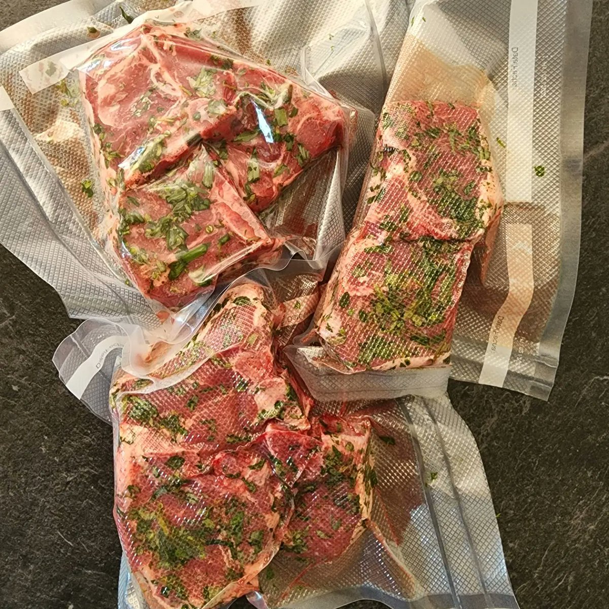 Sure thing Costco, I'll take your lamb chops $4 off the sticker price. I've got a garden full of herbs that can give those those chops a big ol' hug until I can give them a nice warm bath (a sous vide bath, of course.).
#lamb #sousvide #lambchops #freshherbs