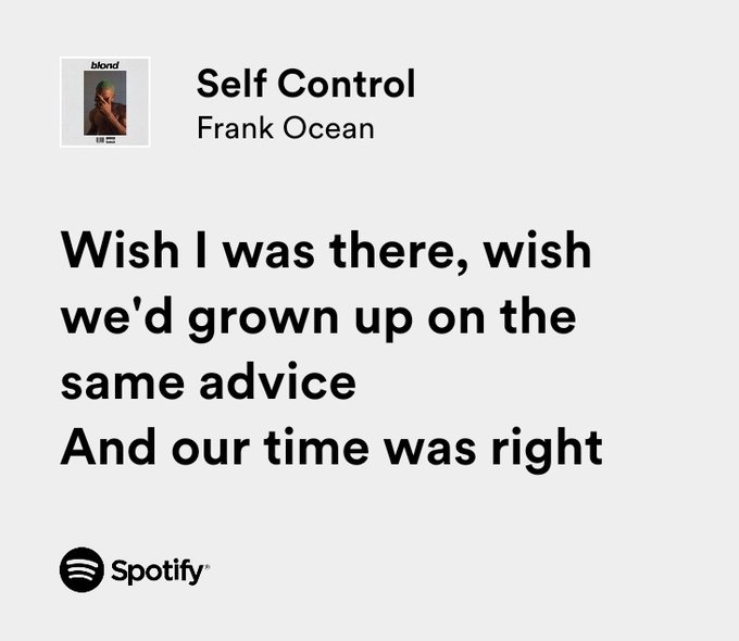 Self Control - Frank Ocean