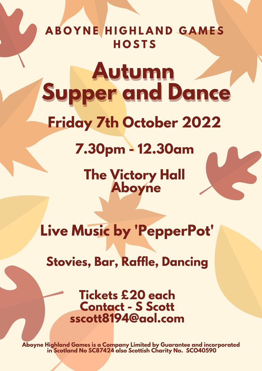 AboyneGames's tweet photo. Moving swiftly on, our next event is an Autumn Supper and Dance. https://t.co/GdnieIS0OU