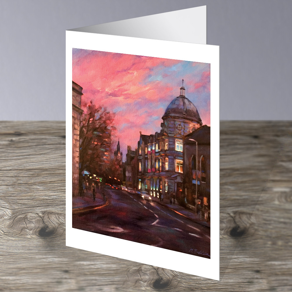 💗A stunning &amp; dramatic sunset by @MButterworthart of #Schoolhill #Aberdeen This image is a sold out limited edition giclee print, but is now available as an #Art #greetingcard 
All our #cards are blank inside making them ideal for any occasion #artistsontwitter #gift #artworks