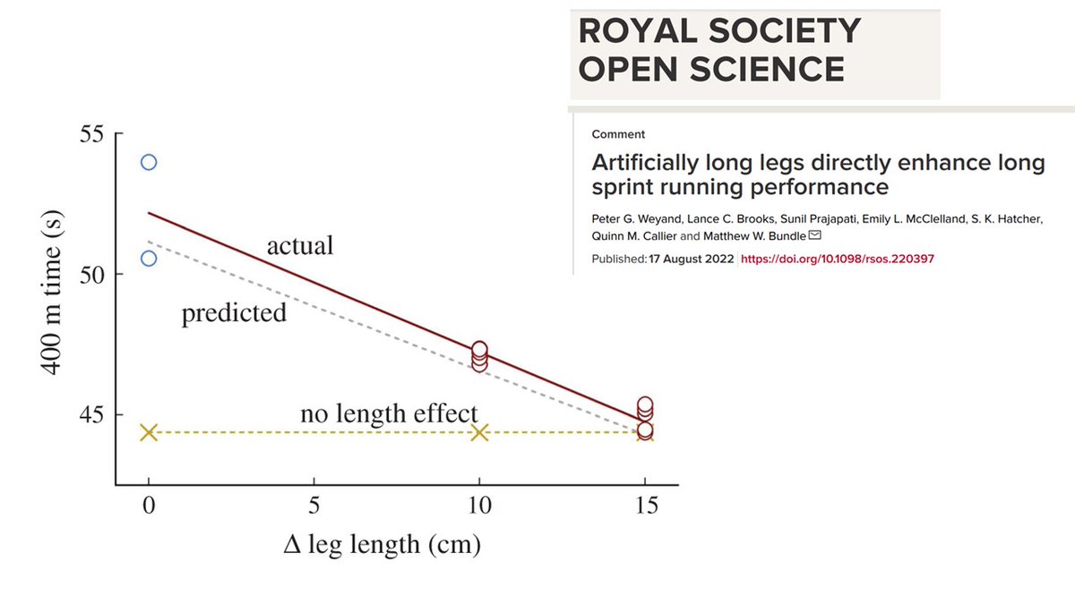 Peter Weyand (@dr_weyand) on Twitter photo Leg length directly related to 400 m performance for double lower-limb amputees
Length reg need for fairness - obvious
<a href="/Scienceofsport/">Ross Tucker</a> <a href="/AmSocBiomech/">American Society of Biomechanics</a> <a href="/BiomechanicsDay/">National Biomechanics Day</a> <a href="/ISBSOFFICIAL/">ISBS</a> <a href="/ISBiomechanics/">IntSoc Biomechanics</a> <a href="/JBiomech/">Journal of Biomechanics</a>
<a href="/TimRohan/">Tim Rohan</a> <a href="/MattFutterman/">Matt Futterman</a> <a href="/AdamKilgoreWP/">Adam Kilgore</a> <a href="/insidethegames/">insidethegames</a> <a href="/letsrundotcom/">LetsRun.com</a> Leg length directly related to 400 m performance for double lower-limb amputees
Length reg need for fairness - obvious
<a href="/Scienceofsport/">Ross Tucker</a> <a href="/AmSocBiomech/">American Society of Biomechanics</a> <a href="/BiomechanicsDay/">National Biomechanics Day</a> <a href="/ISBSOFFICIAL/">ISBS</a> <a href="/ISBiomechanics/">IntSoc Biomechanics</a> <a href="/JBiomech/">Journal of Biomechanics</a>
<a href="/TimRohan/">Tim Rohan</a> <a href="/MattFutterman/">Matt Futterman</a> <a href="/AdamKilgoreWP/">Adam Kilgore</a> <a href="/insidethegames/">insidethegames</a> <a href="/letsrundotcom/">LetsRun.com</a>