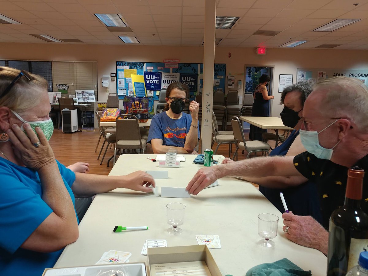 BoardGameBloke's tweet photo. A bunch of #VenturaCounty board gamers helped a friend run a gaming event at his church. We were ready to teach a wide variety of fun, quick to learn, and engaging #boardgames. Just One was a big hit for my group. I even learned a game new to me “Pass the Pigs”.
@Sudro21 #VCSBG https://t.co/OBaqgg40Kb