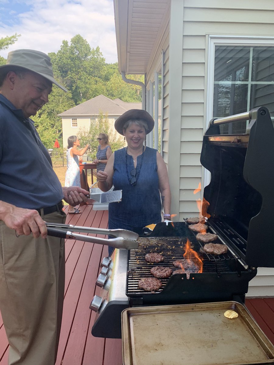 MonicaMalpass's tweet photo. Lyrical burgers &amp; dogs! Our summer cookout for the Chamber Orchestra of NY was delightful! Sal, Our conductor, &amp; his talented wife, Santa, hosted at their lovely home. It was great getting to know other board members in person (not Zoom). #orchestra #cookout https://t.co/9m1C90P2vp