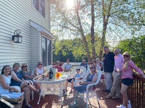 MonicaMalpass's tweet photo. Lyrical burgers &amp; dogs! Our summer cookout for the Chamber Orchestra of NY was delightful! Sal, Our conductor, &amp; his talented wife, Santa, hosted at their lovely home. It was great getting to know other board members in person (not Zoom). #orchestra #cookout https://t.co/9m1C90P2vp