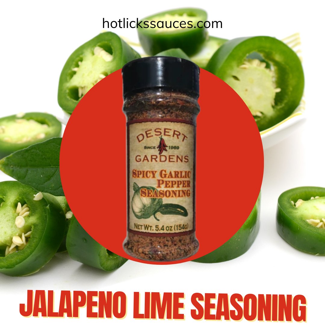 HotLicksSoCal's tweet photo. 🌶 Desert Gardens Jalapeno Lime Seasoning 

🌡 You will love this blend of jalapeno, salt, garlic, and a touch of lime. Spice up vegetables, hamburgers &amp; chicken.

🔸Shop: https://t.co/eTavVoeQHP

#hotlickssauces #hotsauce #hotsaucehouse #hotsaucecollection https://t.co/xefPWkWA4w