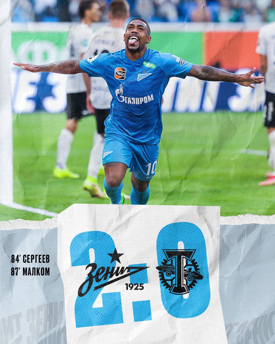 fczenit_se's tweet photo. Efter en lång match med chanser dom aldrig gick in så lyckades vi i sista minuterna att slå på målskorna och få intvåla bollar i nätet. 💙⚽️

#ZenitTorpedo 2-0 #RPL https://t.co/OZZMetSQeg