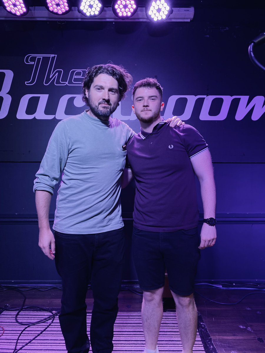 JoeCarnallJnr's tweet photo. Teacher and student (literally). @georgelefty99 on stage at 6:20. Give him some support. #teamdinno https://t.co/oAtohLcWjx