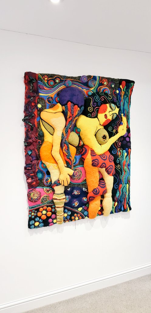 langportclocks's tweet photo. We are pleased and honoured to be exhibiting some truly exceptional artwork. The attached photos are bespoke feltwork tapestries created by Magdalena Zofia Wynne-Griffith #Langport #Somerset #whereitsto #Art https://t.co/ZYi8Sj37sC
