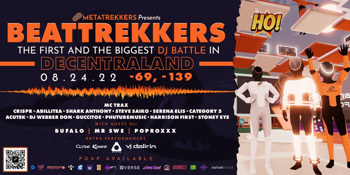 MetaTrekkers's tweet photo. 4 days left before #Beattrekkers begins!
We are very much excited for you to have fun and witness amazing and talented DJs!
Don't forget to tune in because the power is yours! Vote for your best bet and win 1 $ETH with the winning DJ!
Join us later: https://t.co/qsTrxqIfd0 https://t.co/X26AGtPdaG