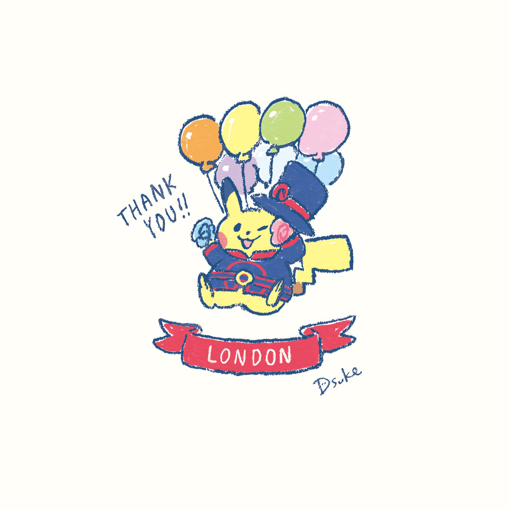 pikachu balloon pokemon (creature) clothed pokemon no humans hat signature smile  illustration images