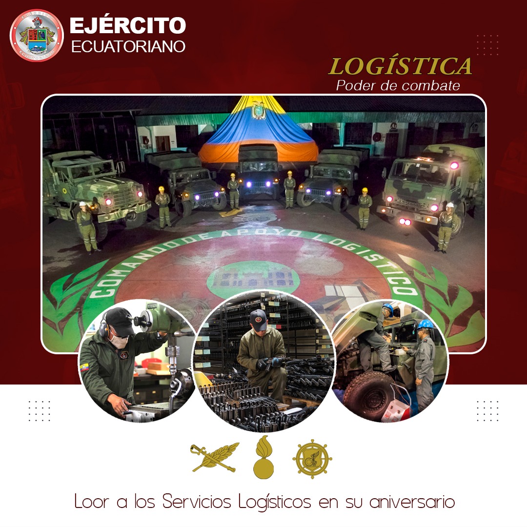 EjercitoECU's tweet photo. El @EjercitoECU saluda a los Servicios Logísticos al conmemorarse su CXVI aniversario.

#EjércitoECU https://t.co/u22POpMuC7