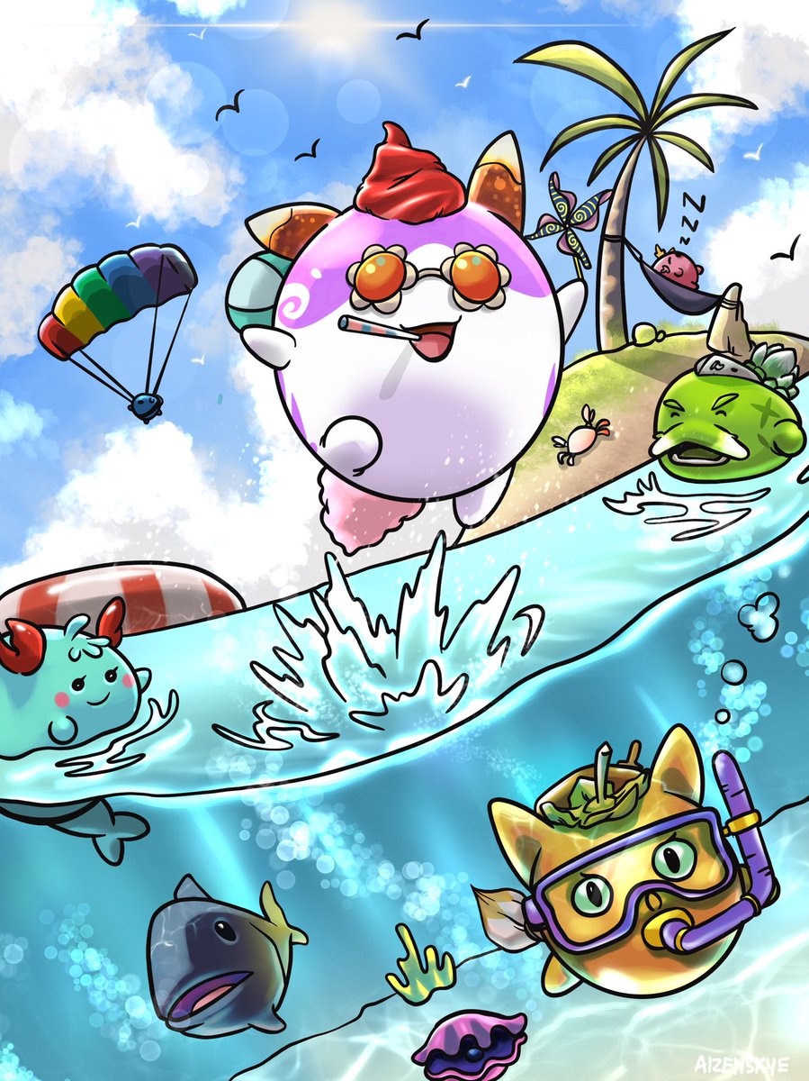 Here’s my #AxieSummer Art Competion entry.  I wanted to capture the joy of summer felt by the axies!  Hope you like it guys! 

<a href="/Jihoz_Axie/">Jihoz.ron</a> <a href="/kookoocryptotv/">Kookoo</a> <a href="/axiephofficial/">Axie Infinity Philippines #AxieOrigins</a> #axieinfinity #aizenskye #Philippines