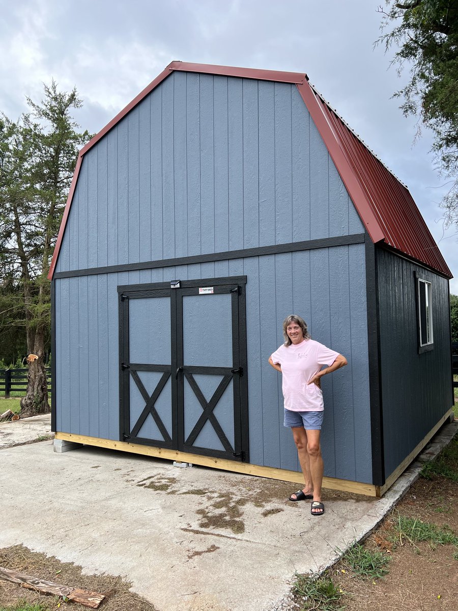 So happy my Tuff Shed is finished and PERFECT!!! ⁦@TuffShedMarti⁩ ⁦<a href="/tuffshed/">Tuff Shed</a>⁩ ⁦<a href="/DeanJeanette/">Jeanette Dean</a>⁩ ⁦<a href="/hollytate122/">Hyperliquid</a>⁩