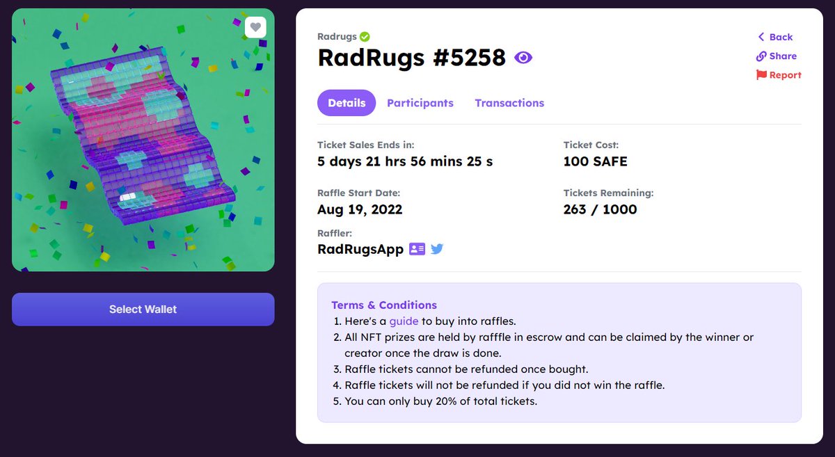 New Raffle: Rank 1770 (x1.5 staking multiplier). 

Try your luck with only 100 $SAFE. 

rafffle.famousfoxes.com/raffle/7hw5hRH…

263 tickets left 👀