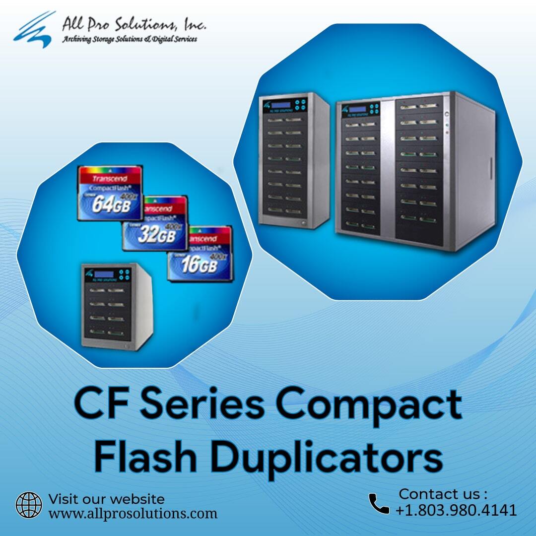 AllProSolutions's tweet photo. Newly added to the All Pro Solutions Duplicator family, the CF CompactFlash Memory Card Duplicator easily copies CompactFlash cards without a computer. For more information visit the website: https://t.co/sb3BkzrAuh

#duplicators #cf #compactflash #memory #cardduplicator #compute https://t.co/TGN3JNHaLM