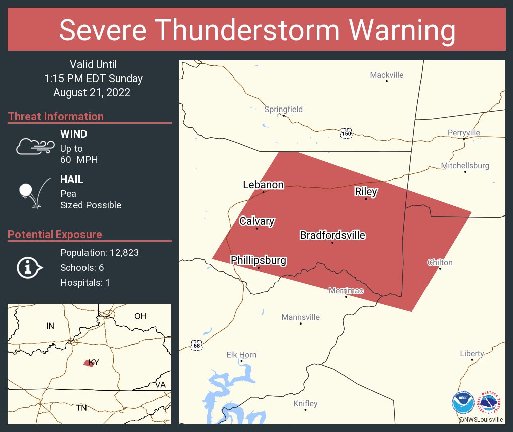 NWS Louisville on Twitter "Severe Thunderstorm Warning including