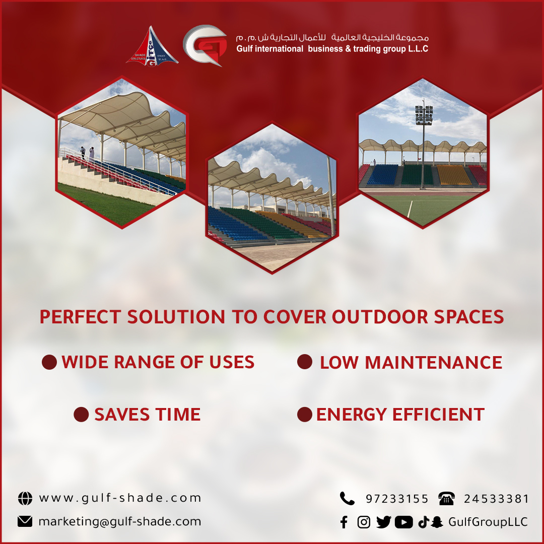 GULFINTGROUPLLC's tweet photo. Perfect solution to cover outdoor spaces
✅Wide Range Of Uses
✅Energy Efficient
✅Saves time
✅Low maintenance

Contact Us
📱 97233155
☎24533381
📧 marketing@gulf-shade. com
#Gulfgroup #Oman #Tensile #WPC #Shade #PERGOLA #المجموعة_الخليجية #مظلات #عمان #مسقط #الخليج #خشب_صناعي https://t.co/r3rr447k1V