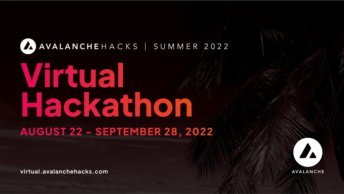 cgcardona's tweet photo. Registration for #Avalanche Hacks | Summer 2022 virtual hackathon is now open!

Running from August 22nd to September 28th, build industry-transforming innovations powered by Avalanche, grow your network, and compete to win over $50k in prizes.

More info: https://t.co/yMw5JfsmZc https://t.co/IOQwQkbr9v