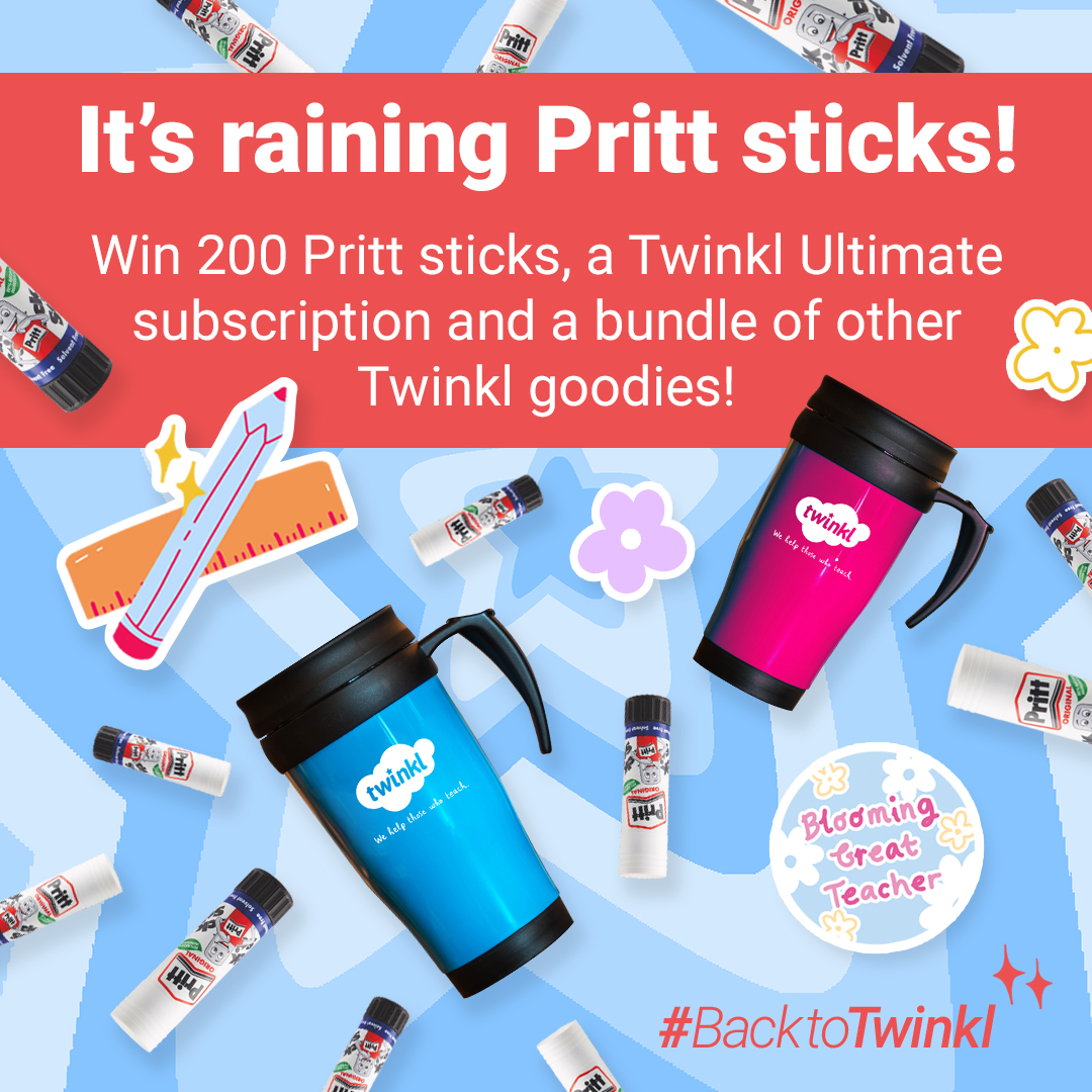 🏫 WIN 200 PRITT STICKS FOR YOU &amp; A FRIEND 🏫

You'll also BOTH win…
👏 6 months Twinkl Ultimate Subscription!
👏 4 Twinkl notebooks!
👏 100 stickers for your class!
👏 10 of Becky’s pencils!

To enter:
💙 Tag a friend using #BacktoTwinkl
💙 Follow <a href="/twinklresources/">Twinkl Resources</a> 

T&amp;Cs apply.