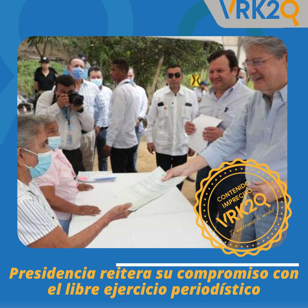 VK2_SE's tweet photo. #ContenidoImpreciso | La Presidencia de la República aclaró lo ocurrido con un grupo de periodistas en Manabí, este miércoles 27 de julio del 2022, durante un evento social en Olmedo.

#Verificación  🔍 
Más detalles en el siguiente link
▶️ https://t.co/v0W9kGF3YT https://t.co/cOZ7qzITQQ