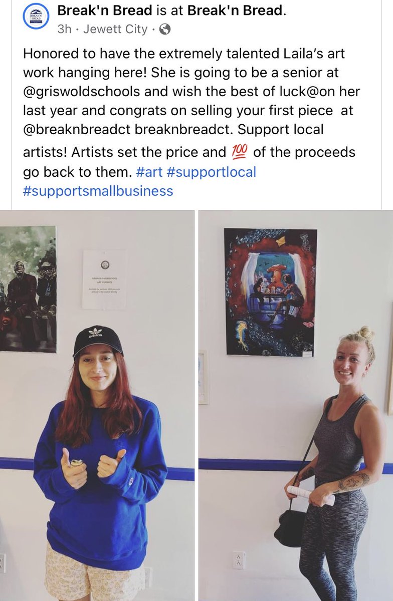 PalonenGHS's tweet photo. This is amazing, Laila! So talented; a true artist, and amazing person! Congratulations on your big sale! #supportlocal #breaknbread #ghsisthebest 💚 https://t.co/pYHfQ4xQp4