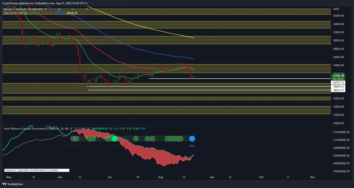 CryptoTromp's tweet image. The moment we've all been waiting for. Buy signal #HashRibbons $btc $usdt #CRYPTOBULLRUN