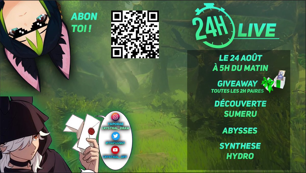 Asu 🌺 27/07/2025 waiting room (@asunyantv) on Twitter photo Salut les gars ! Voici l’annonce OFFICIELLE du 24h de mercredi ! Cependant il est à noté que pour être sure et certaine que ce dernier (aka le pc) ne crash pas durant ce big stream (mon premier 24h omg) il y’aura un stream test demain pour vérifier que rien ne crash ! Salut les gars ! Voici l’annonce OFFICIELLE du 24h de mercredi ! Cependant il est à noté que pour être sure et certaine que ce dernier (aka le pc) ne crash pas durant ce big stream (mon premier 24h omg) il y’aura un stream test demain pour vérifier que rien ne crash !
