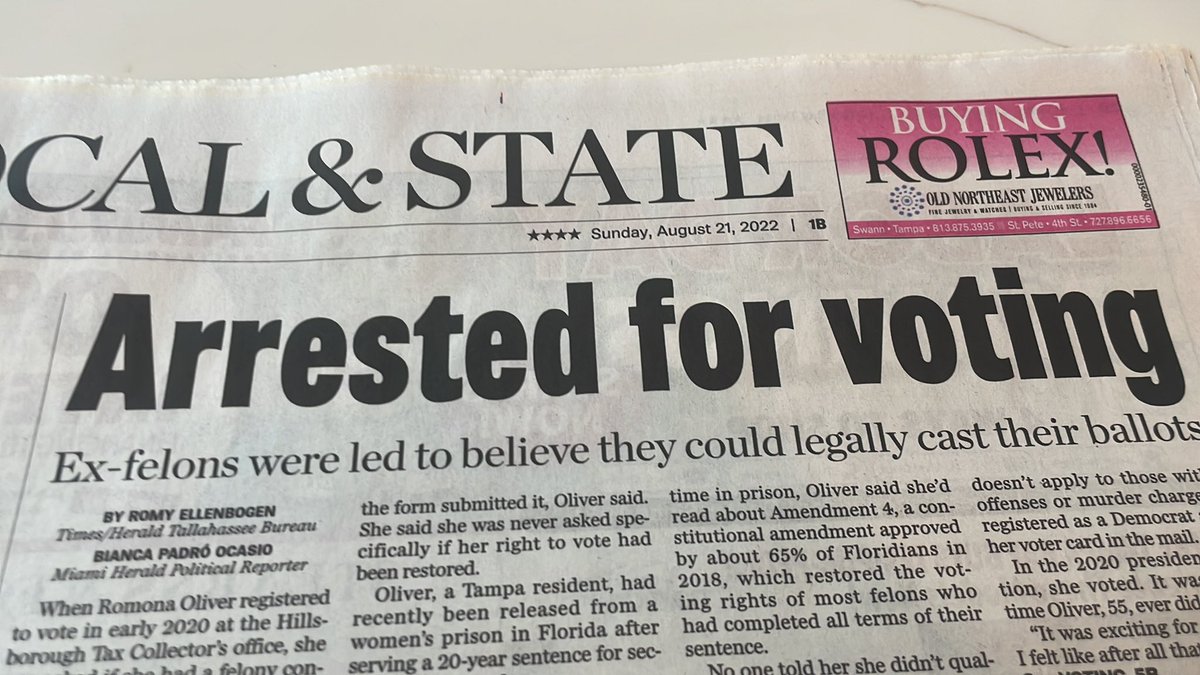 jamiezin's tweet photo. @RonDeSantisFL  you should be ashamed of yourself for arresting ex cons for voting. The law is unclear and there is no one helping navigate the system for the previously incarcerated. These were clearly not people trying to cheat the system. It’s not all black and white! https://t.co/LcrPMeLh4i