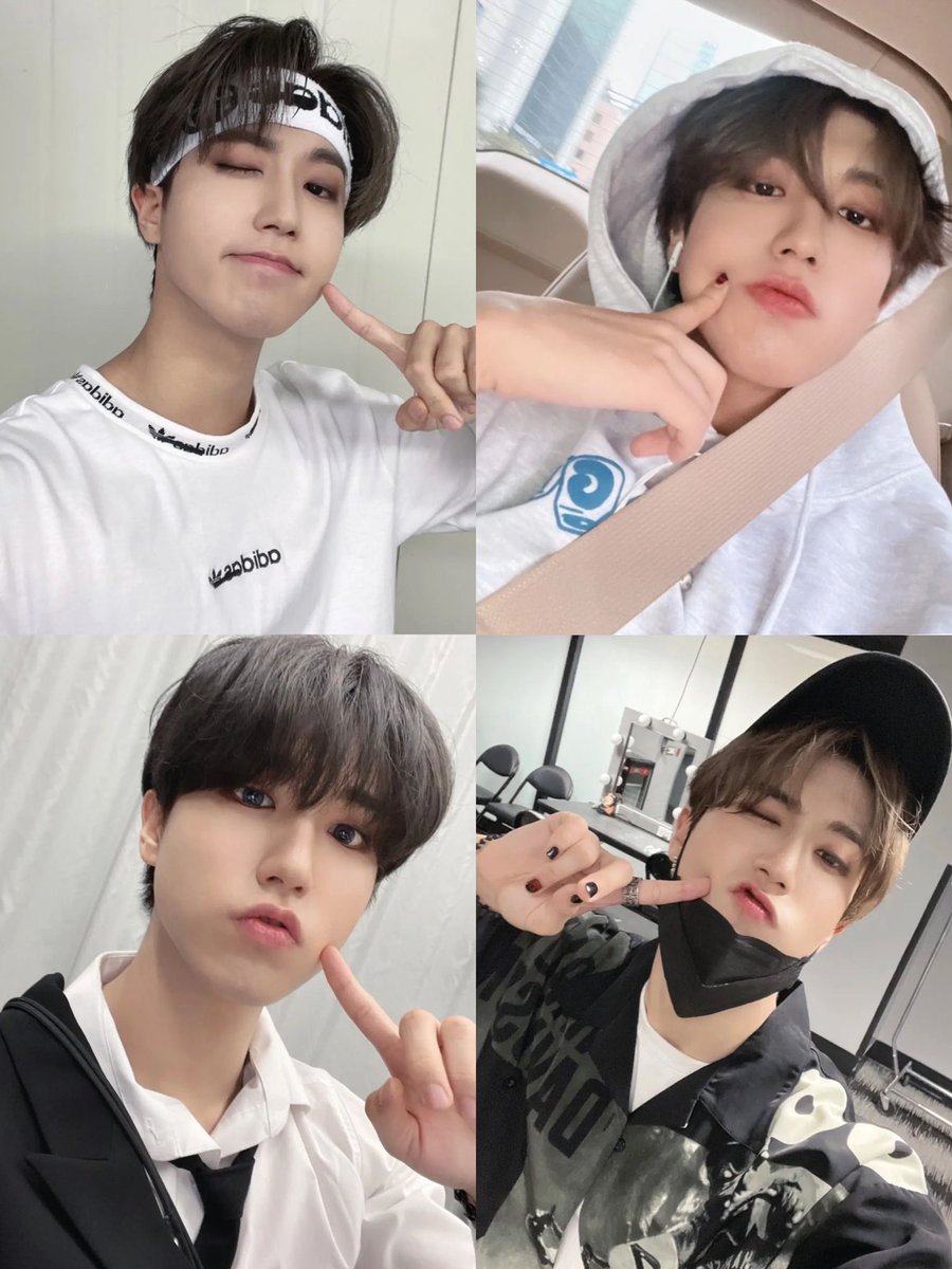 my new favorite genre of han jisung’s selcas