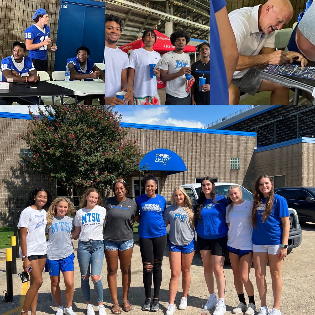 J McKnight (@js_mcknight) on Twitter photo Thanks โฆ<a href="/MTAthletics/">Middle Tennessee Athletics</a>โฉ and โฆ<a href="/MTSUBRAA/">Blue Raider Athletic Association (BRAA)</a>โฉ for a fun Fan Day event! Great to see โฆ<a href="/MT_FB/">Middle Tennessee Football</a>โฉ โฆ<a href="/MT_WBB/">Middle Tennessee Women's Basketball</a>โฉ โฆโฆ<a href="/MT_MBB/">Middle Tennessee Men's Basketball</a>โฉ and โฆ<a href="/CoachStock/">Coach Stock</a>โฉ interacting with a packed house of fans! 13 days until kickoff ๐๐ Tip-off soon to follow ๐๐ Thanks โฆ<a href="/MTAthletics/">Middle Tennessee Athletics</a>โฉ and โฆ<a href="/MTSUBRAA/">Blue Raider Athletic Association (BRAA)</a>โฉ for a fun Fan Day event! Great to see โฆ<a href="/MT_FB/">Middle Tennessee Football</a>โฉ โฆ<a href="/MT_WBB/">Middle Tennessee Women's Basketball</a>โฉ โฆโฆ<a href="/MT_MBB/">Middle Tennessee Men's Basketball</a>โฉ and โฆ<a href="/CoachStock/">Coach Stock</a>โฉ interacting with a packed house of fans! 13 days until kickoff ๐๐ Tip-off soon to follow ๐๐