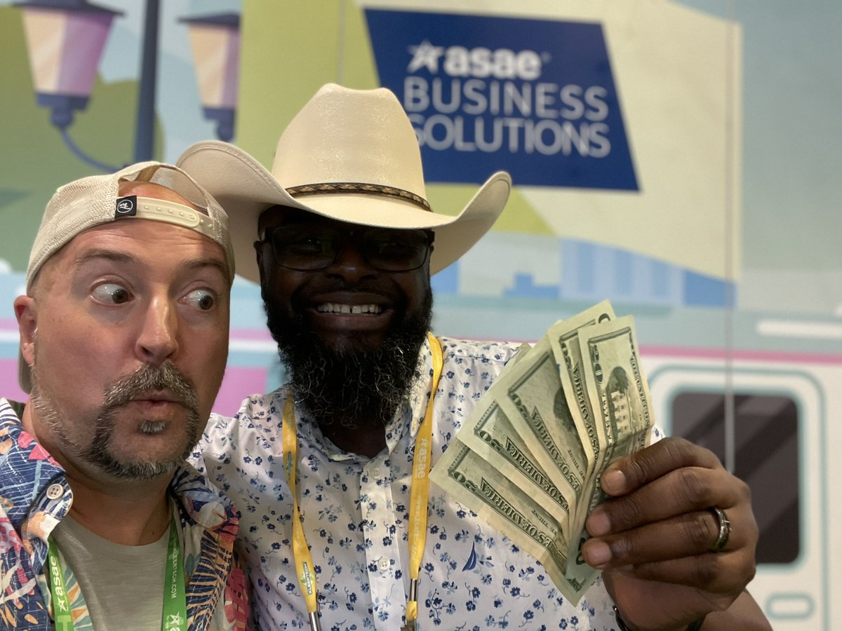 CoreAuthentic's tweet image. We have our forth winner!!!
Augustus!  Congrats! $100!!! Next drawing for a chance to play Business Solutions Corn Hole and win up to $300 cash happens tomorrow at 11:30am in booth 1009. You must be present to play. #asae22